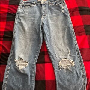 Signature by Levi Strauss Light Blue Distressed Boyfriend Jeans